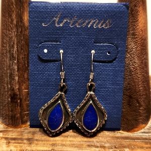 "NEW" Sterling Silver and Lapis Drop Earrings